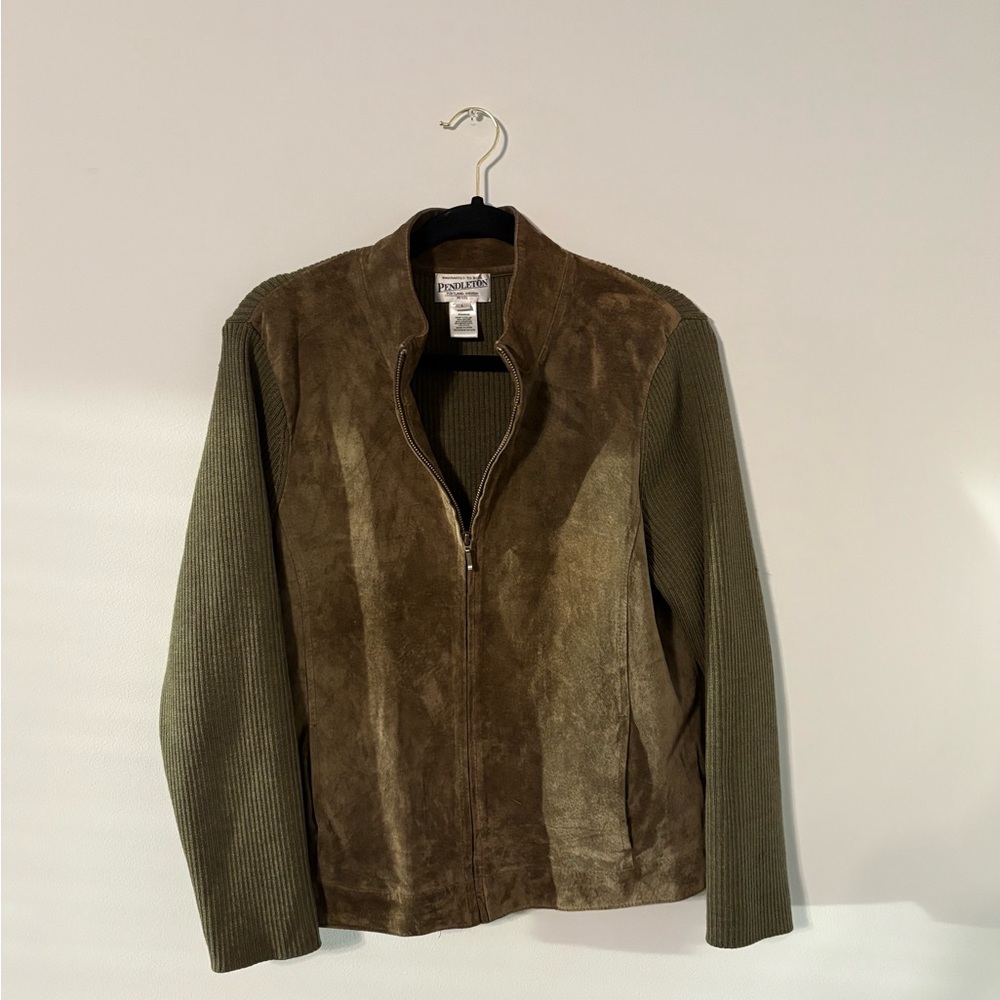 Pendleton Brown And Olive Leather Jacket - image 1